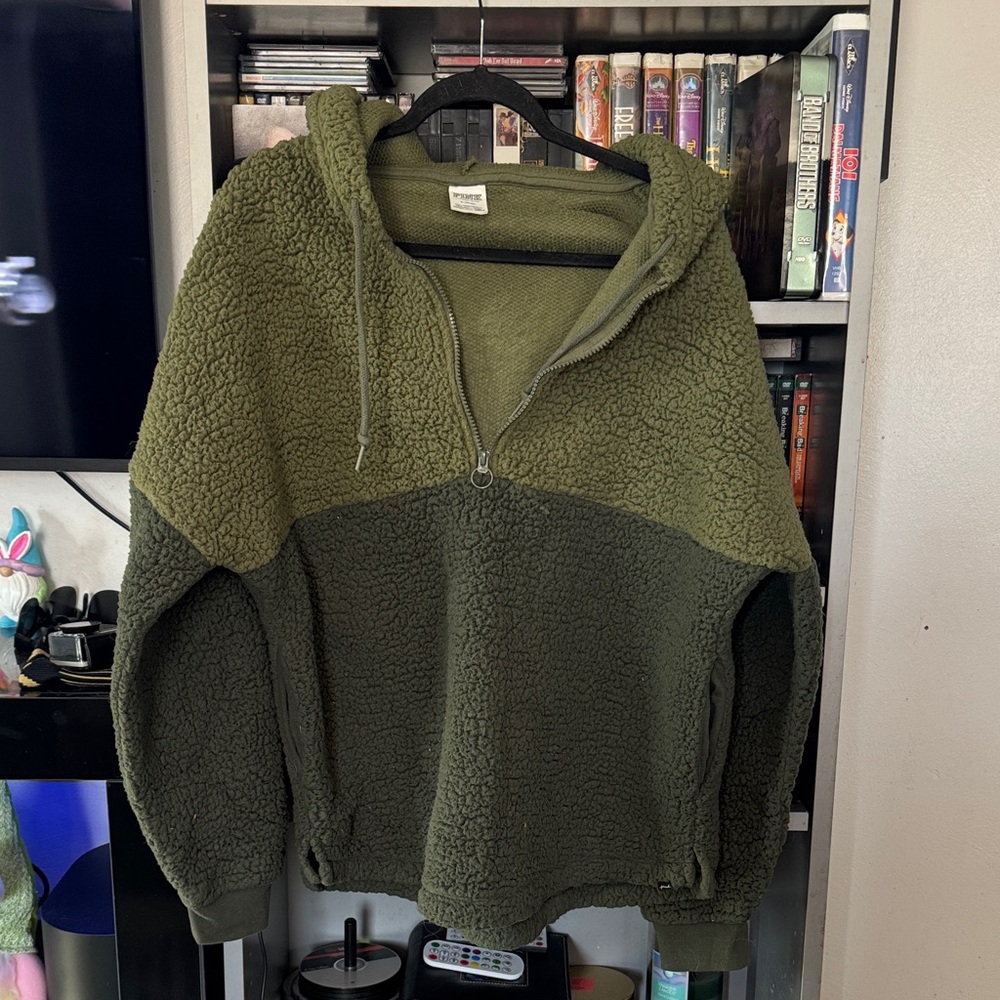 Victoria's Secret Pink Olive Sherpa Jacket